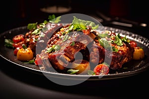 Grilled pork ribs.Sizzling Succulence: Grilled Rib Delight