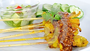 Grilled Pork Satay with Peanut Sauce and Vinegar