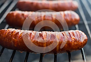 Grilled pork sausages