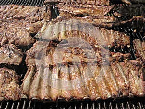 Grilled pork spare ribs