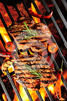 Grilled pork steak