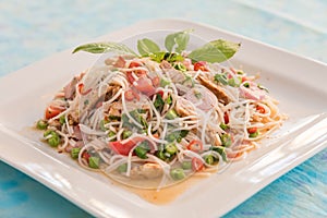 Grilled pork with Thai rice noodle salad