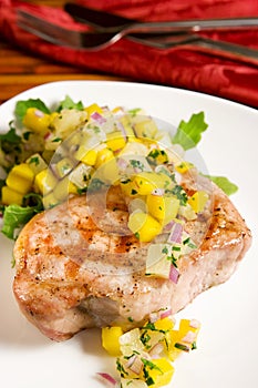 Grilled pork with tropical salsa