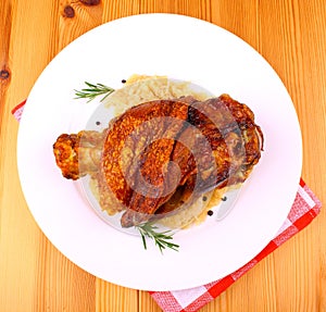 Grilled pork with whitish