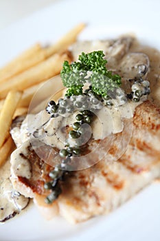 Grilled Porkchop with white sauce