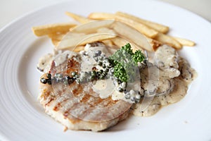 Grilled Porkchop with white sauce