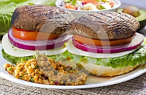 Grilled portabella burger.