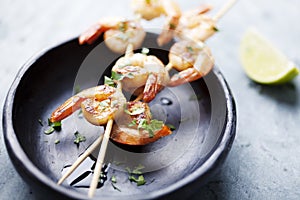 Grilled prawns