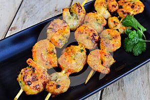 Grilled prawns
