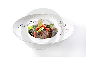 Grilled Prime Beef, Well-Done Veal Meat, Gourmet Grillsteak Isolated