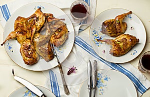 Grilled quails