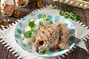 Grilled red fish with walnuts - healthy diet, diet