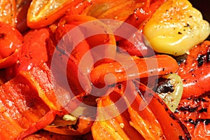 Grilled red pepper. background
