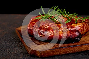 Grilled or Roasted spiral pork sausages