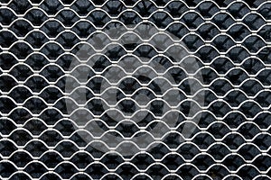 Grilled rolling shutters in shop closed