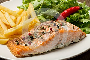 Grilled salmon