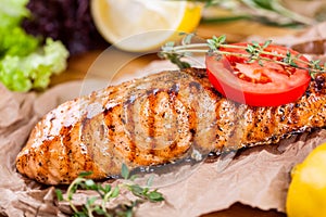 Grilled salmon
