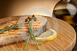Grilled Salmon with cream sauce
