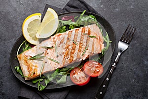 Grilled salmon fish fillet