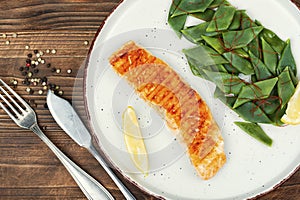 Grilled salmon fish fillet