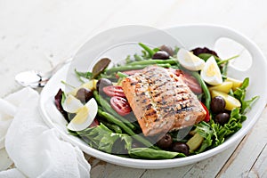 Grilled salmon nicoise salad