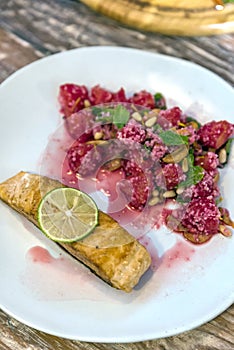 Grilled Salmon with raspberry