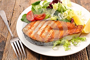 Grilled salmon steak