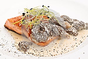 Grilled Salmon Steak With Morel