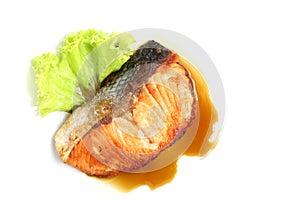 Grilled salmon with teriyaki sauce