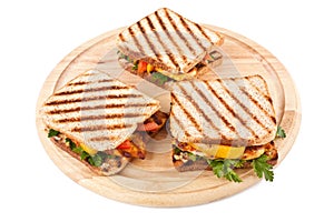 Grilled Sandwiches with Vegetables and Chicken