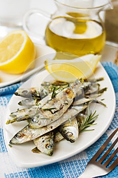 Grilled sardine fish