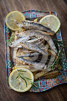 Grilled sardine fish