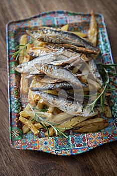 Grilled sardine fish