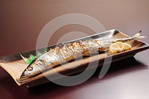 Grilled saury