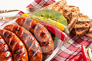 Grilled sausage.