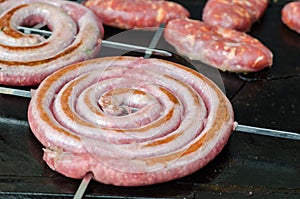 Grilled sausage, very good on barbecue parties photo