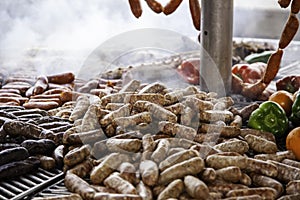 Grilled sausage and blood sausage