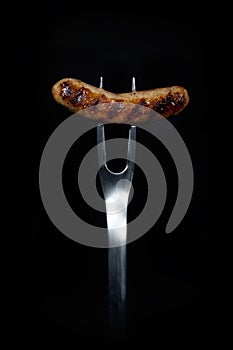 Grilled Sausage on Fork