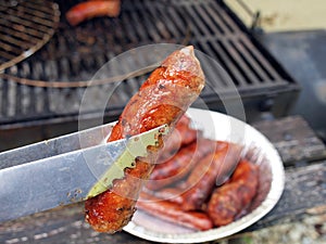 grilled sausage and hotdogs