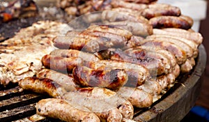 Grilled sausage and ribs unhealthy food