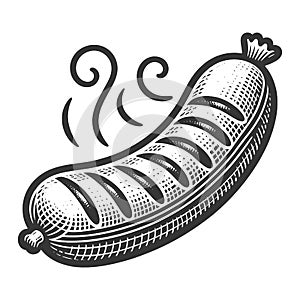 Grilled sausage sketch raster photo