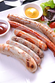 Grilled sausages