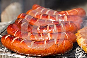 Grilled sausages on img