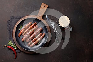 Grilled sausages and beer