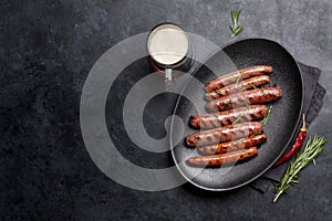 Grilled sausages and beer