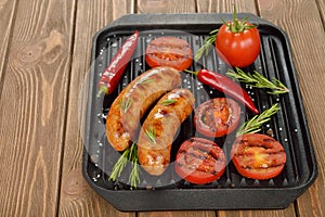 Grilled sausages