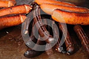 Grilled sausages