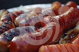 Grilled sausages