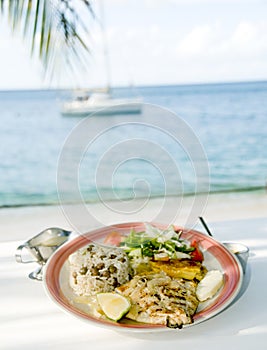 Grilled sauteed cavalli kingfish caribbean style photo