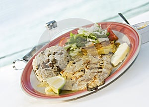 Grilled sauteed cavalli kingfish caribbean style